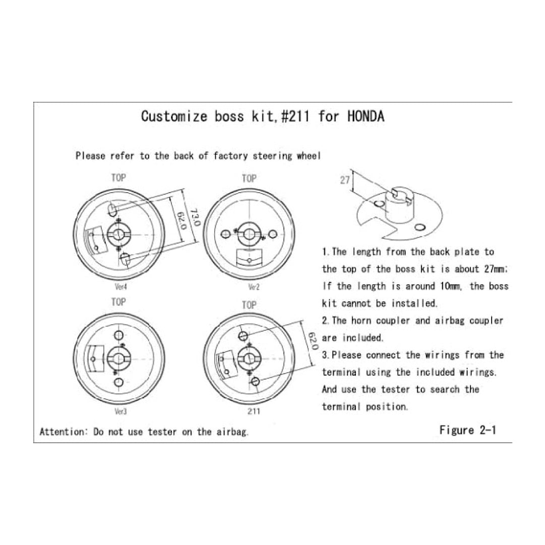 Works Bell Steering Wheel Hub Boss Kit Adapter #211 Honda Integra Type R DC2 >1995-2000< With Airbag
