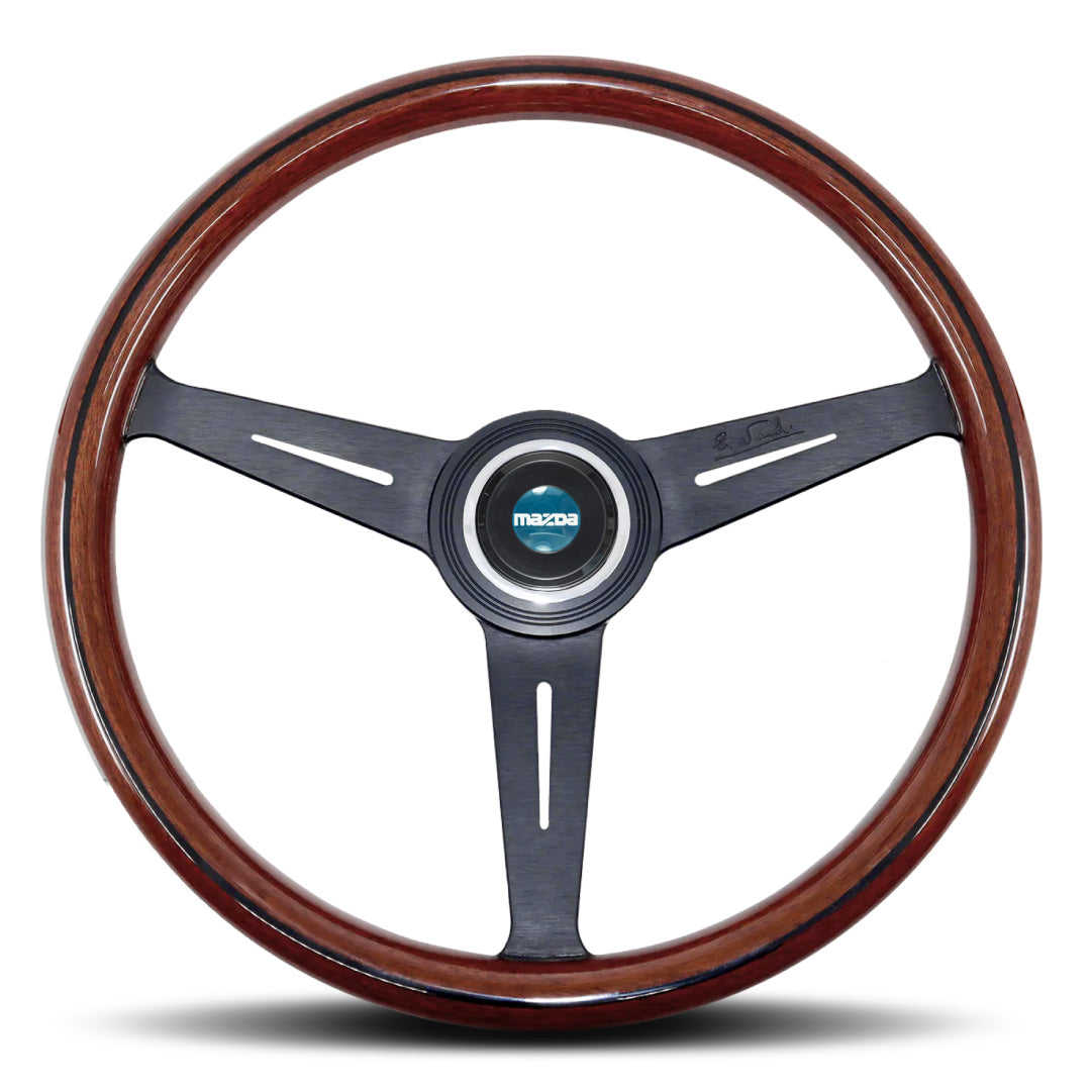 Mazda MX-5 Roadster V-Spec OEM Nardi x Mazdaspeed Steering Wheel - Wood Black Spokes 360mm - NAX132980