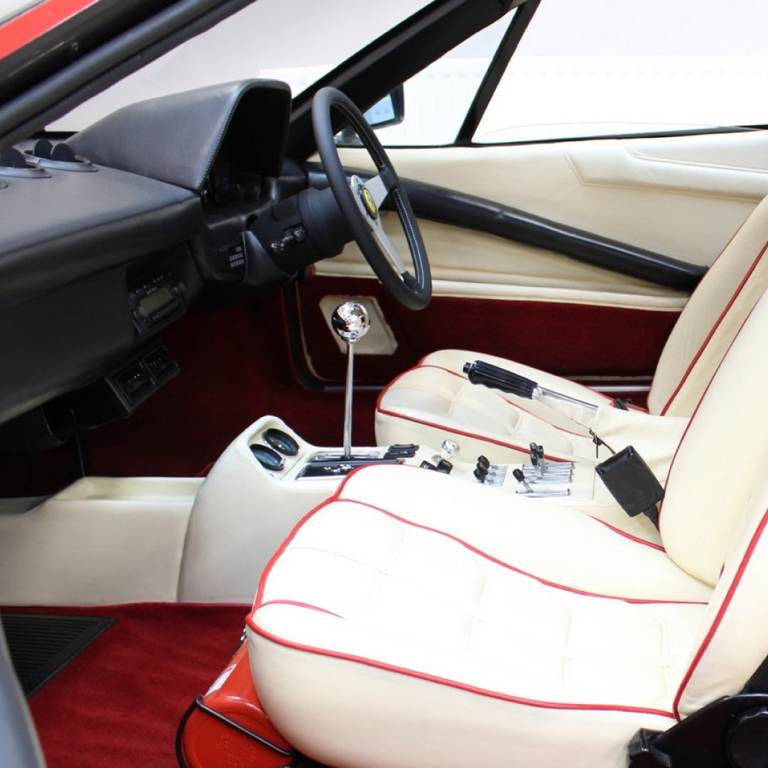 Ferrari 308 GTB GTS Steering Wheel - Black Leather Silver Spokes 360mm