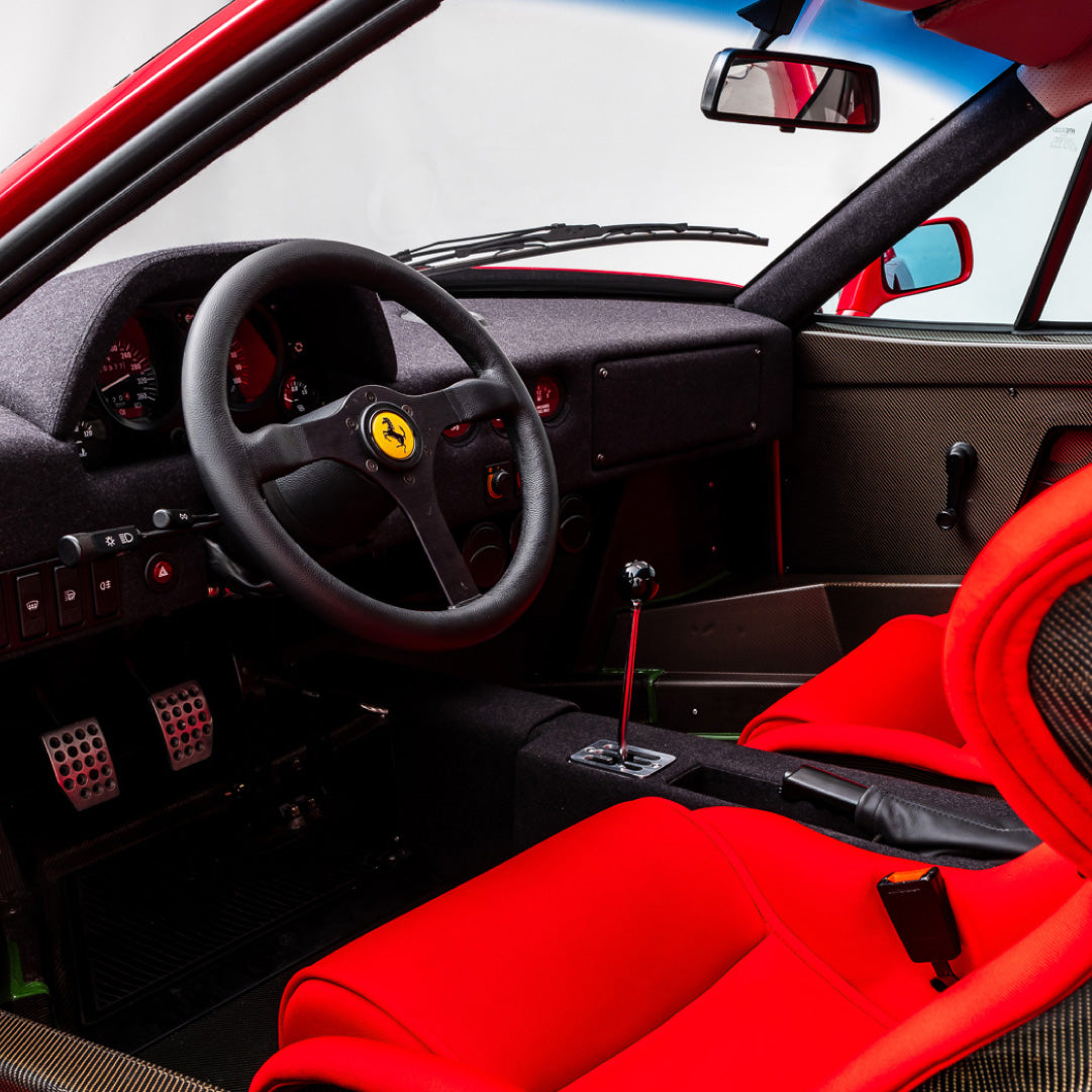 Ferrari F40 Steering Wheel - Black Leather Black Spokes 350mm