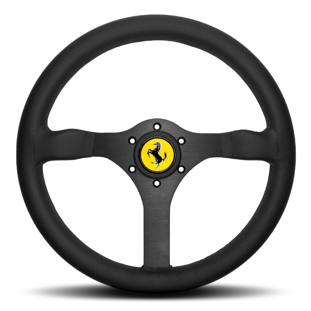 Ferrari F40 Steering Wheel - Black Leather Black Spokes 350mm