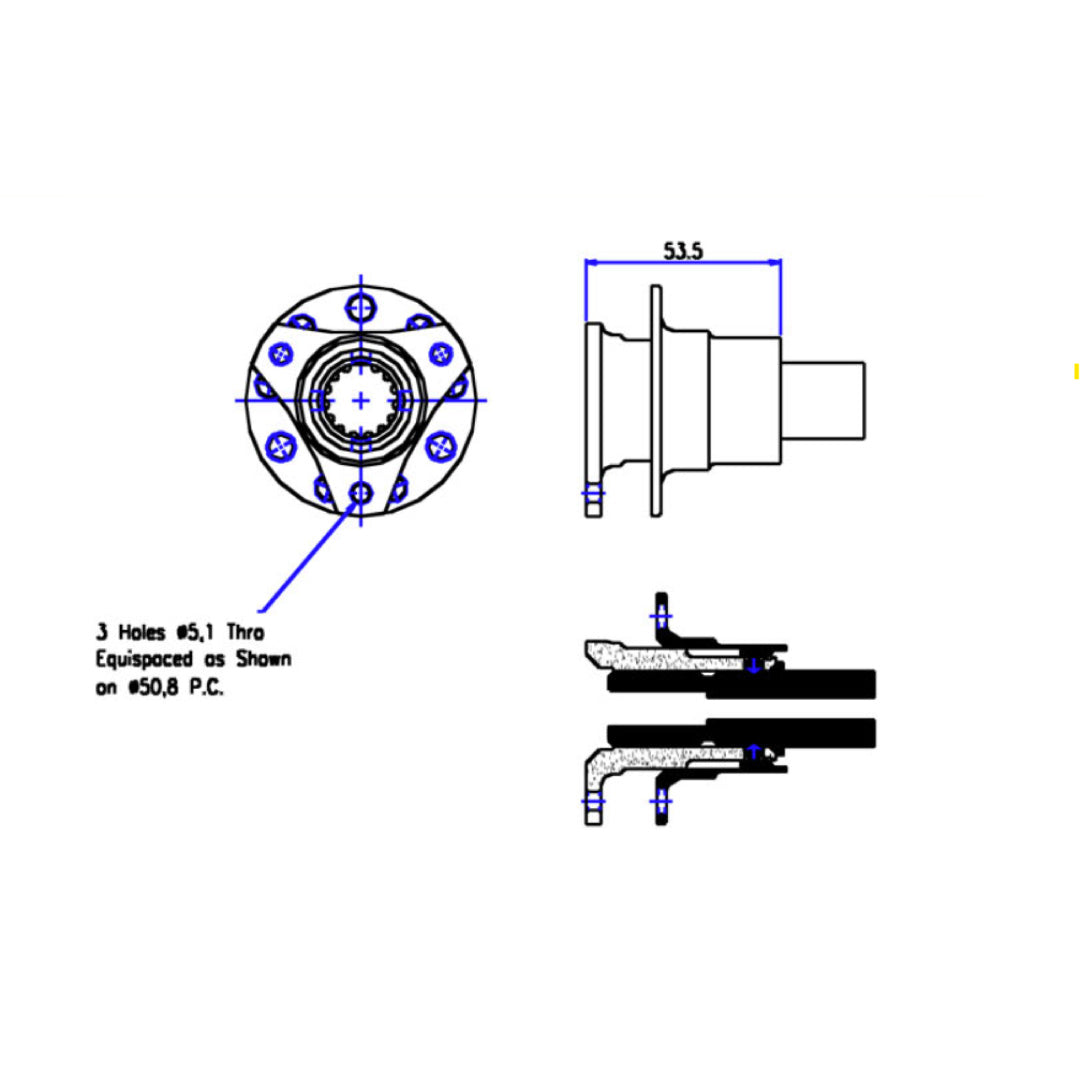 Lifeline Formula Car Steering Wheel Quick Release Hub Kit System - Weld-On