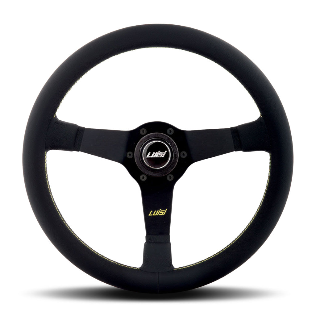 Luisi Mirage Steering Wheel - Black Leather Black Spokes 350mm