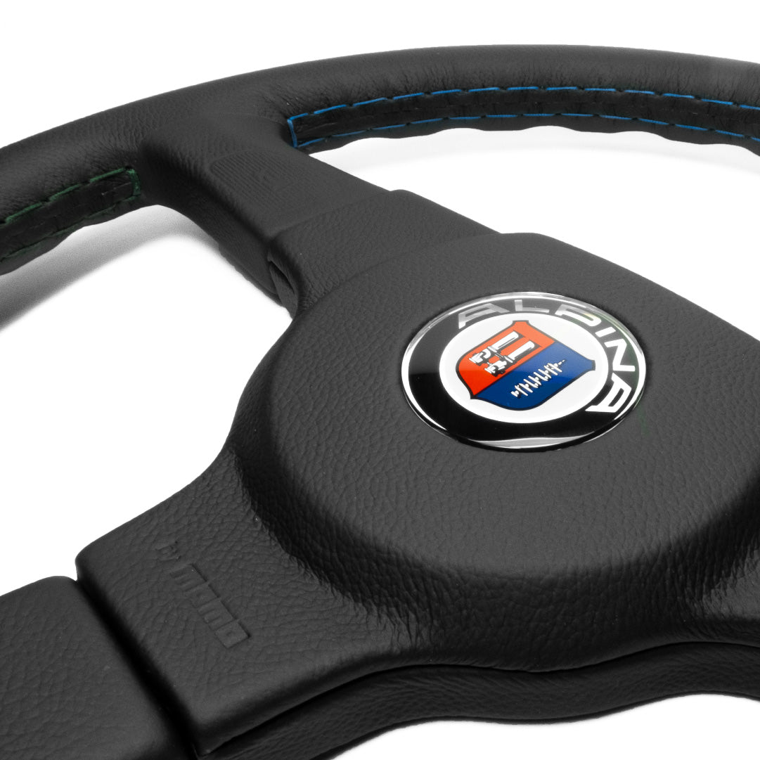 MOMO ALPINA Steering Wheel - Black Leather Black Leather Centre Pad 360mm