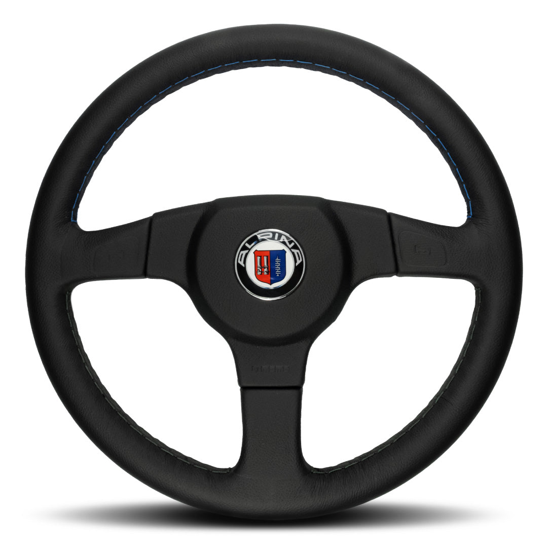 MOMO ALPINA Steering Wheel - Black Leather Black Leather Centre Pad 360mm