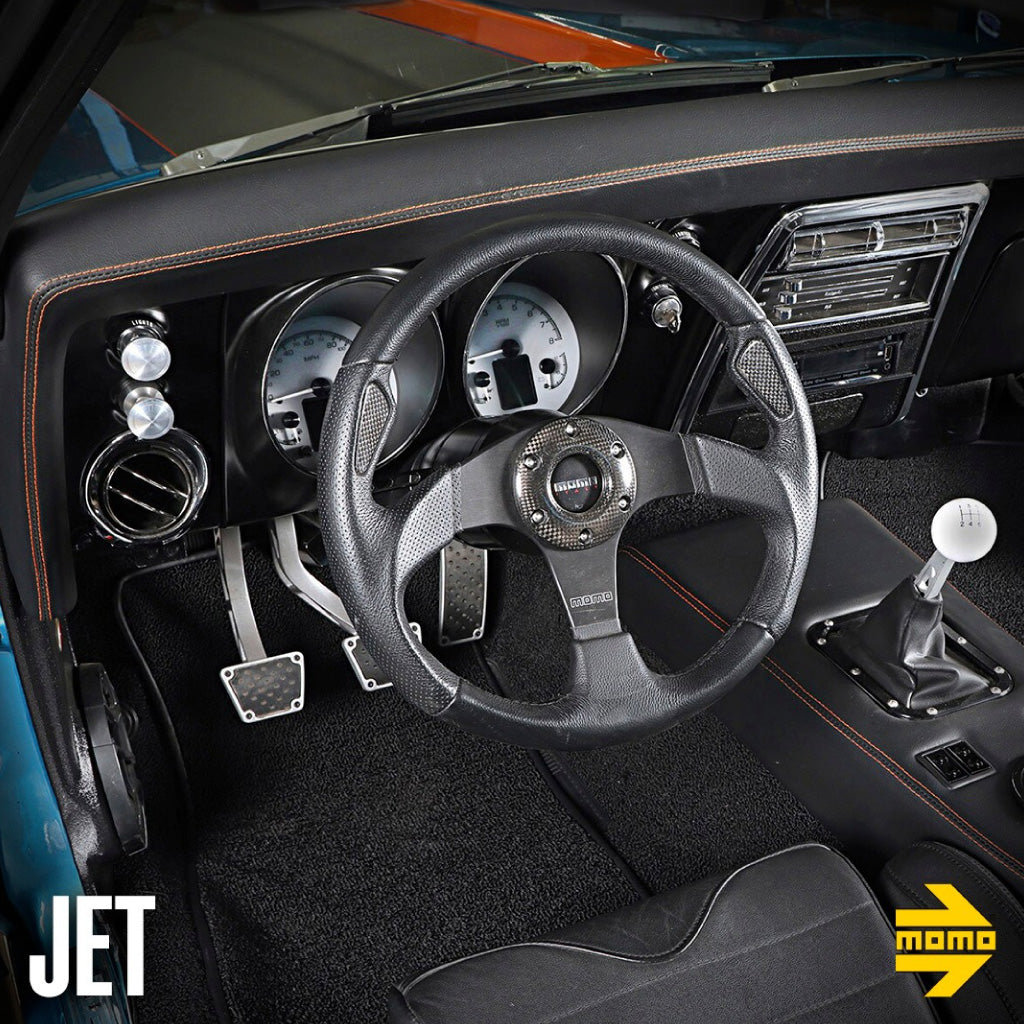 MOMO Jet Steering Wheel - Black Leather Black Spokes 320mm