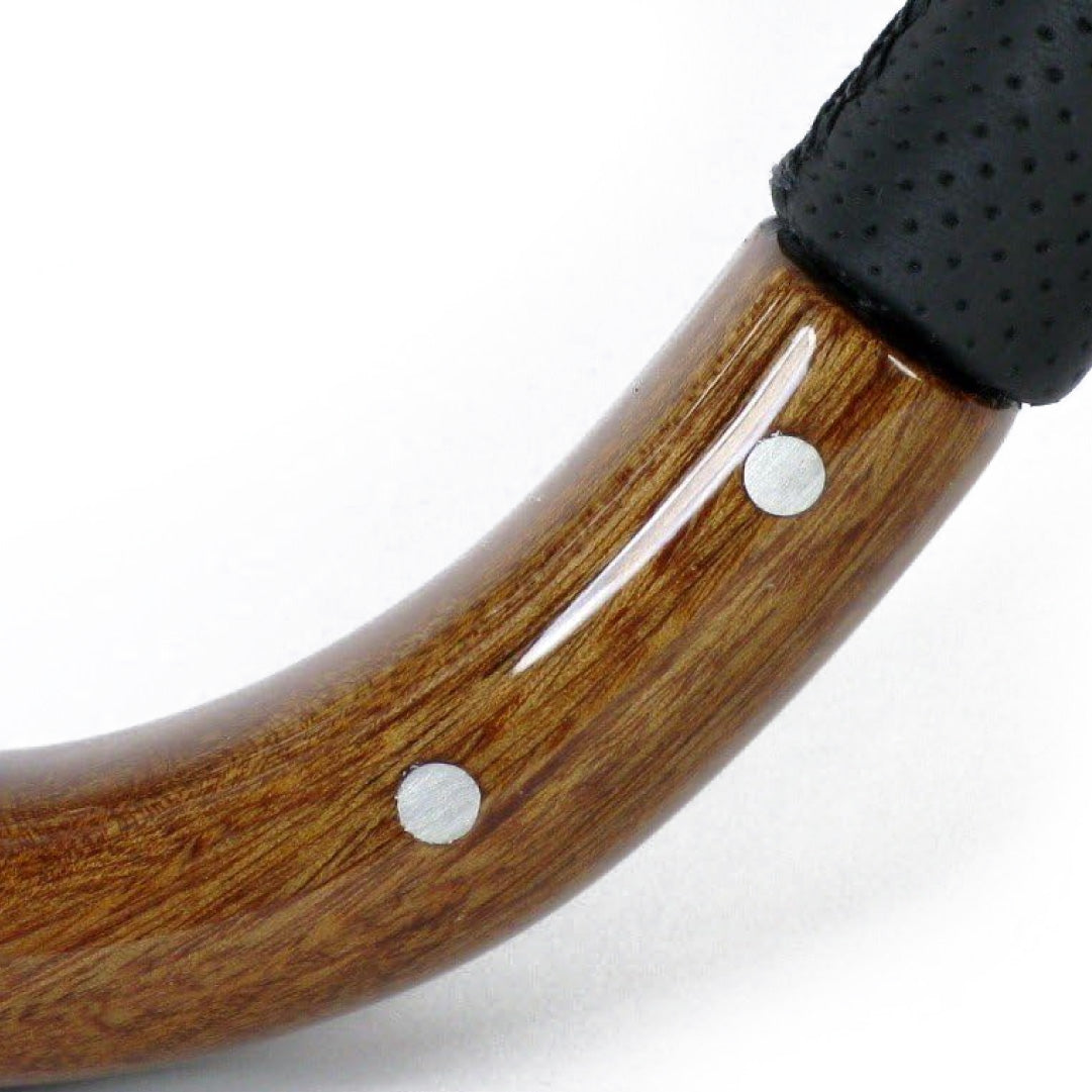 Nardi Kallista Steering Wheel - Leather/Wood Polished Spokes 350mm