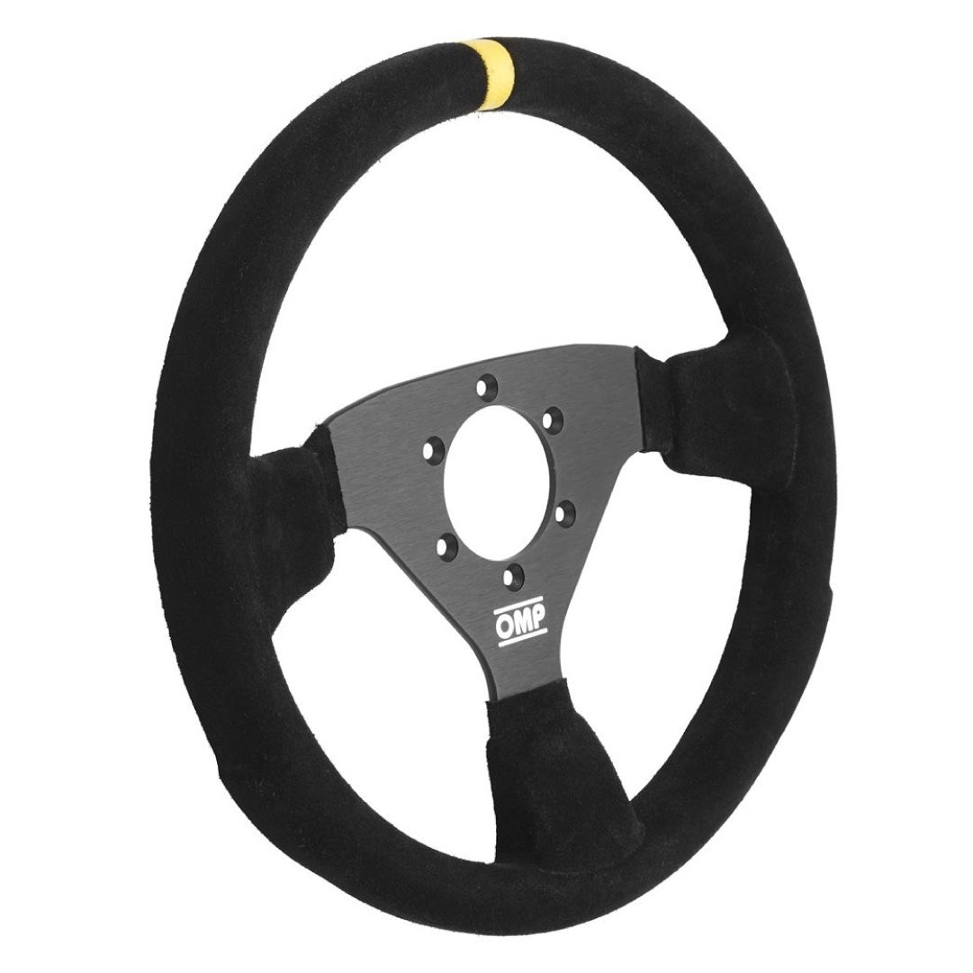 OMP 320 Alu Rally Steering Wheel - Black Suede Black Spokes 320mm
