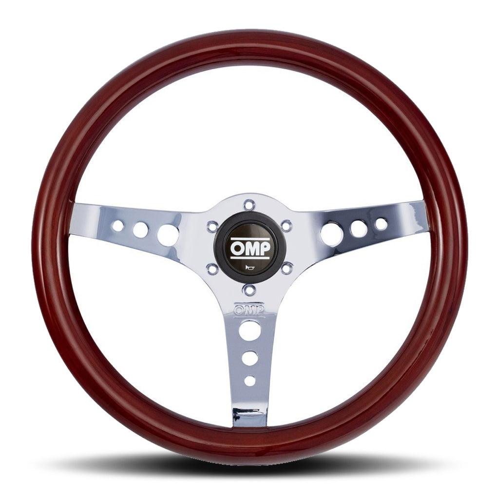 OMP Mugello Steering Wheel - Wood Polished Spokes 350mm