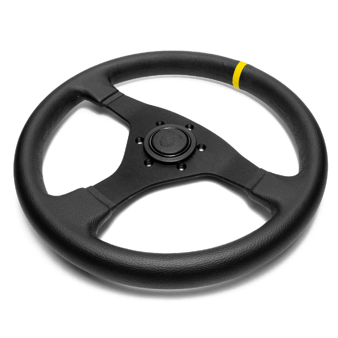 Porsche Red Black Yellow Leather Horn Button