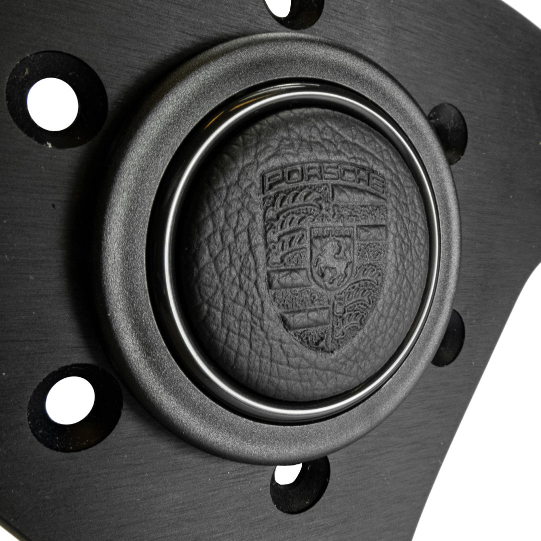 Porsche Red Black Yellow Leather Horn Button