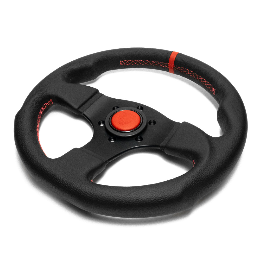 Porsche Red Black Yellow Leather Horn Button