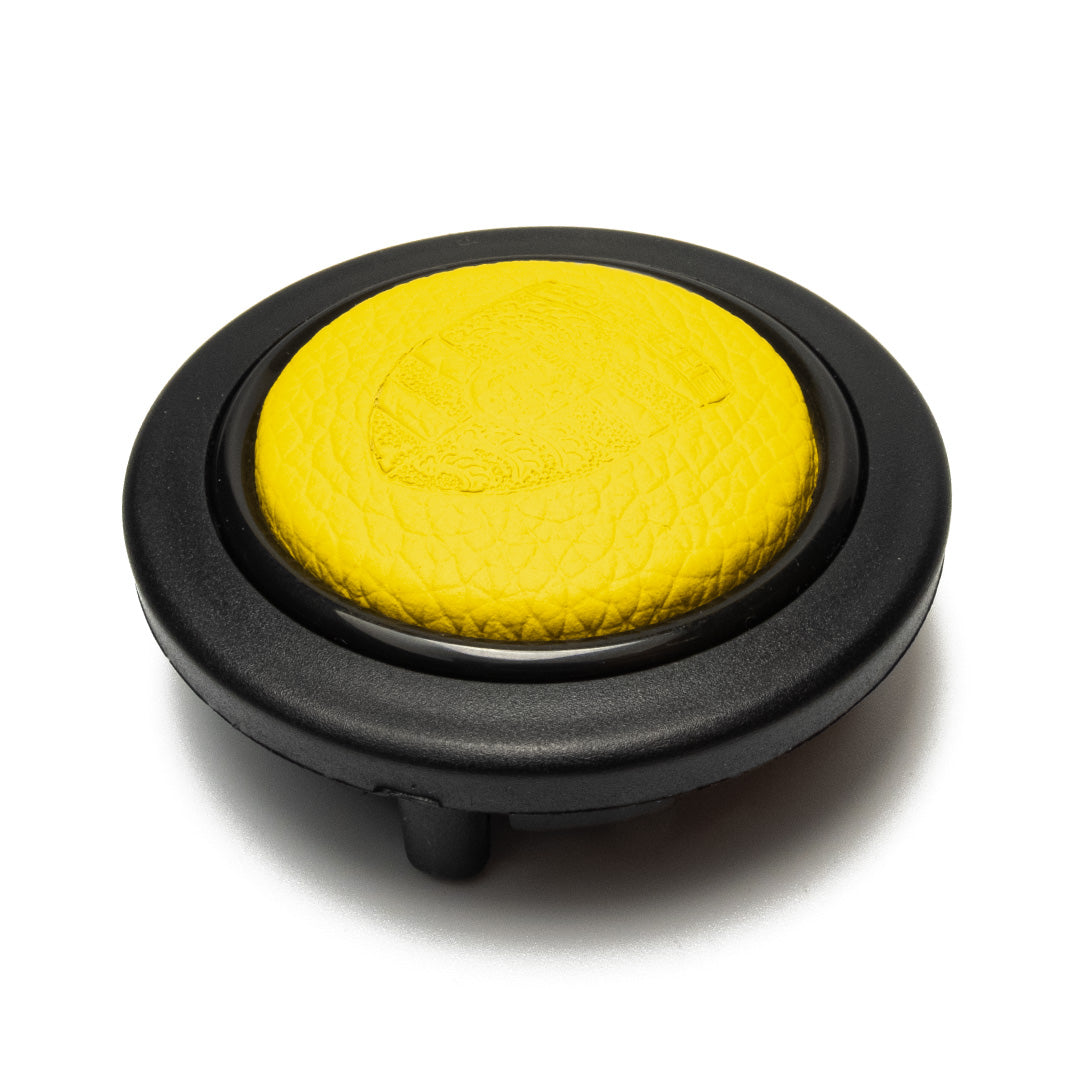 Porsche Red Black Yellow Leather Horn Button