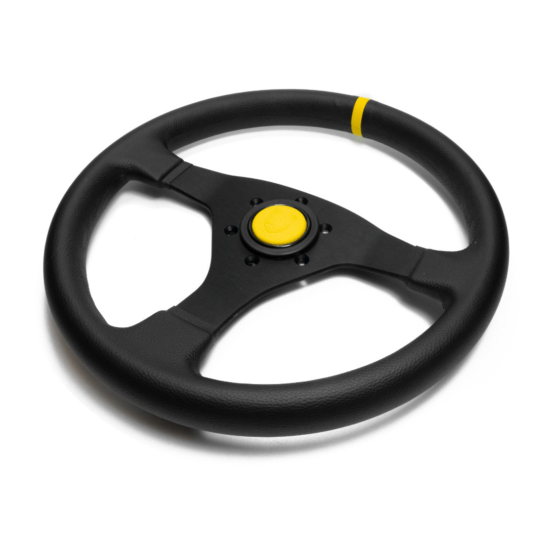Porsche Red Black Yellow Leather Horn Button