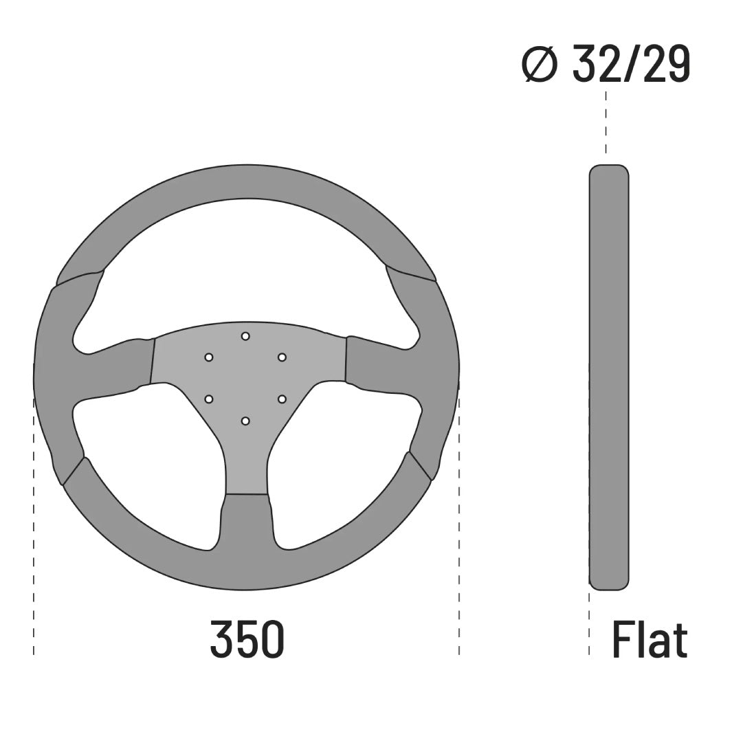Sparco L505 Steering Wheel - Black Leather/Alcantara Black Spokes 350mm