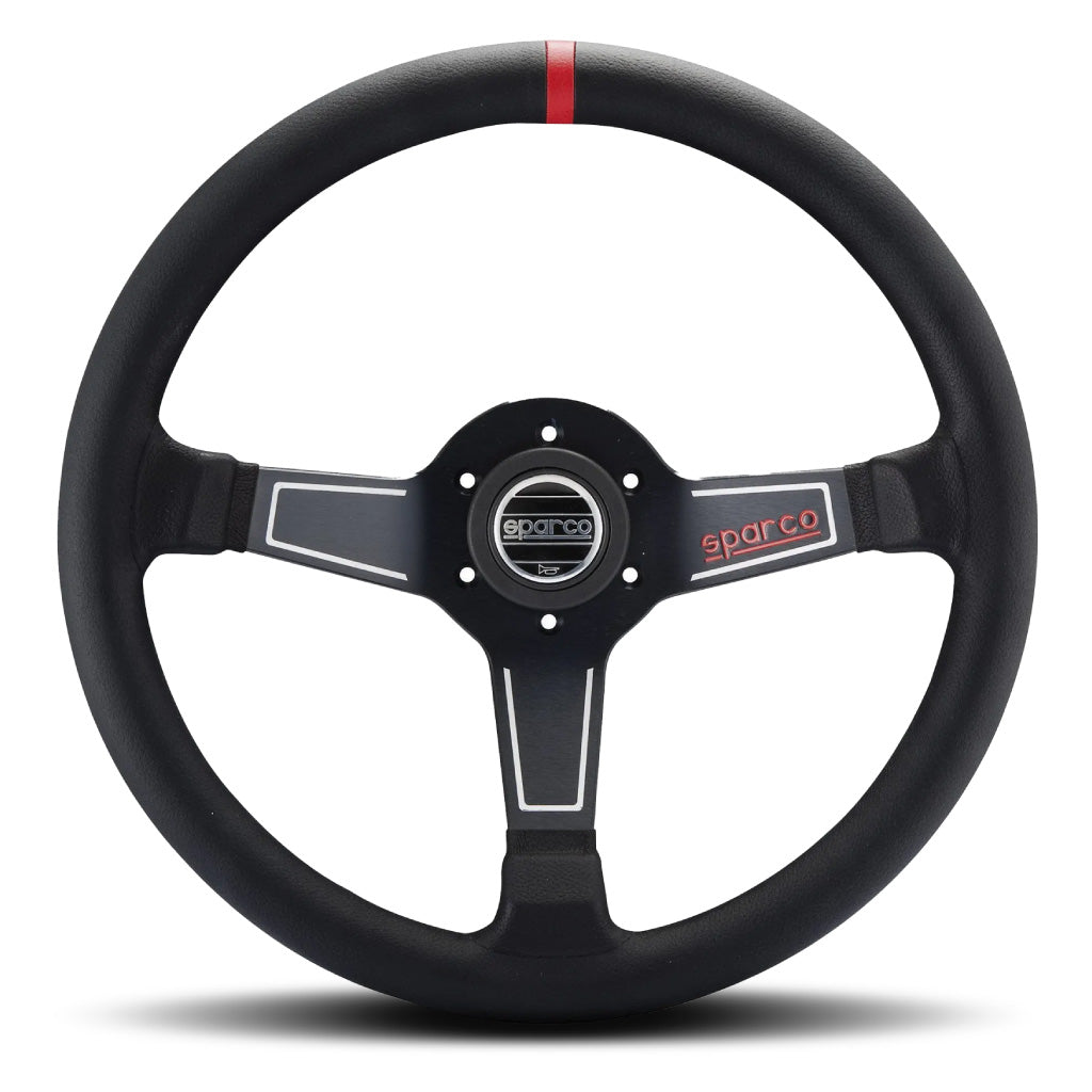Sparco L575 Steering Wheel - Black Leather Black Spokes 350mm