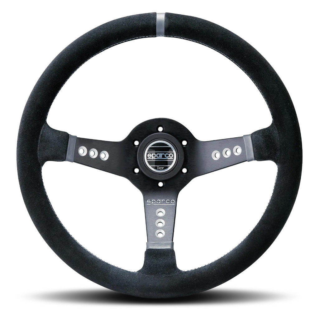 Sparco L777 Steering Wheel - Black Suede Black Spokes 350mm