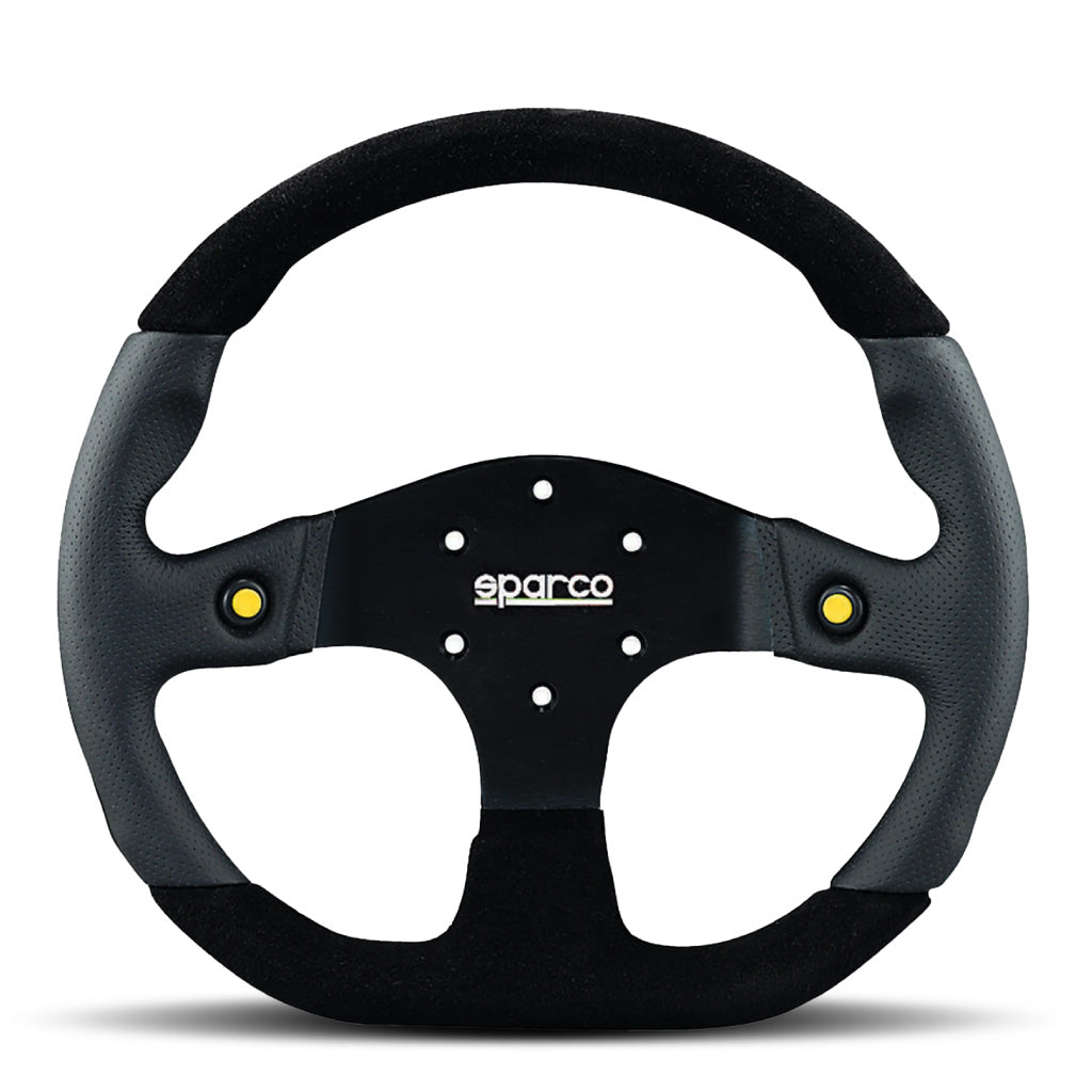 Sparco L999 Steering Wheel - Black Leather/Alcantara Black Spokes 330mm