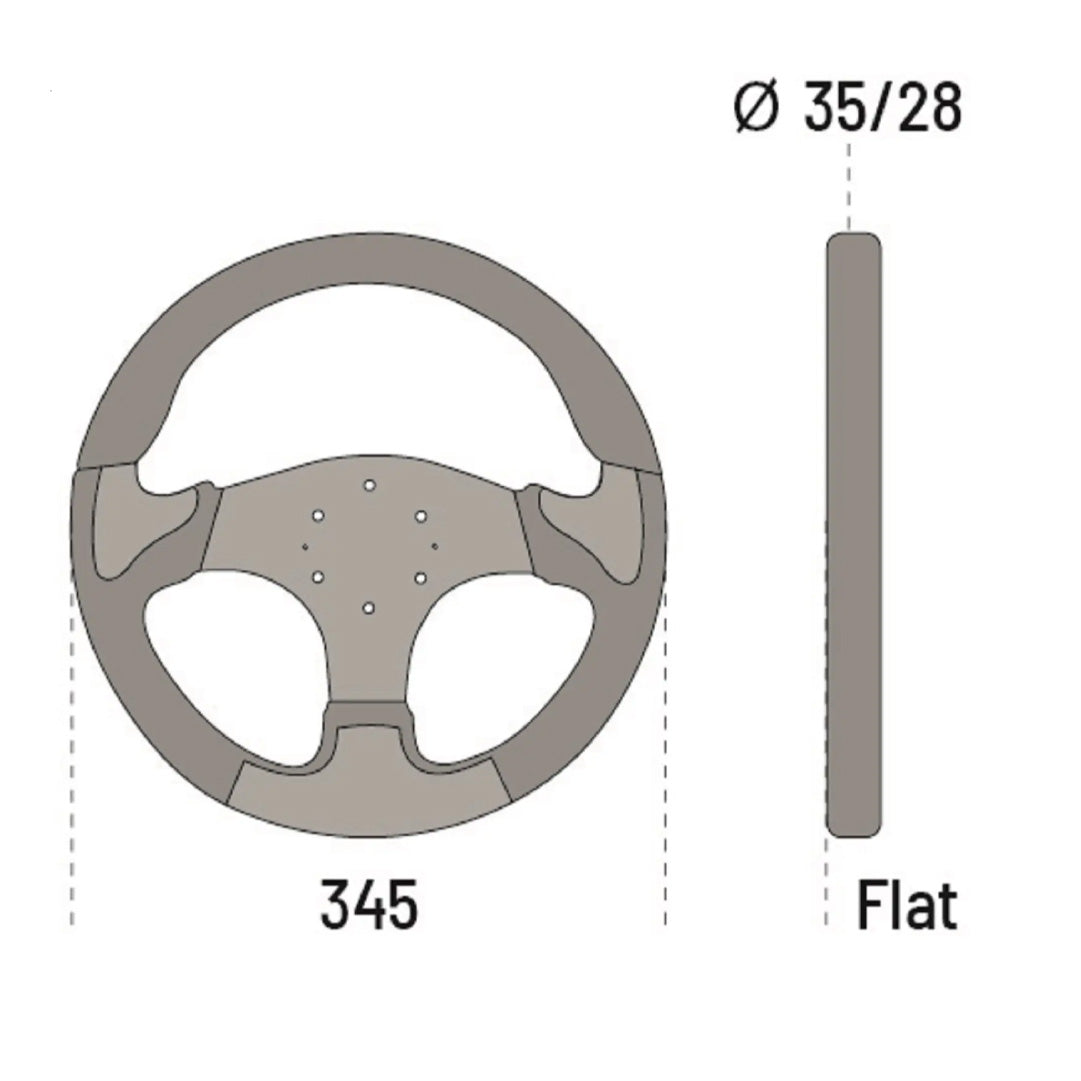 Sparco P222 Steering Wheel - Black Polyurethane Black Spokes 345mm