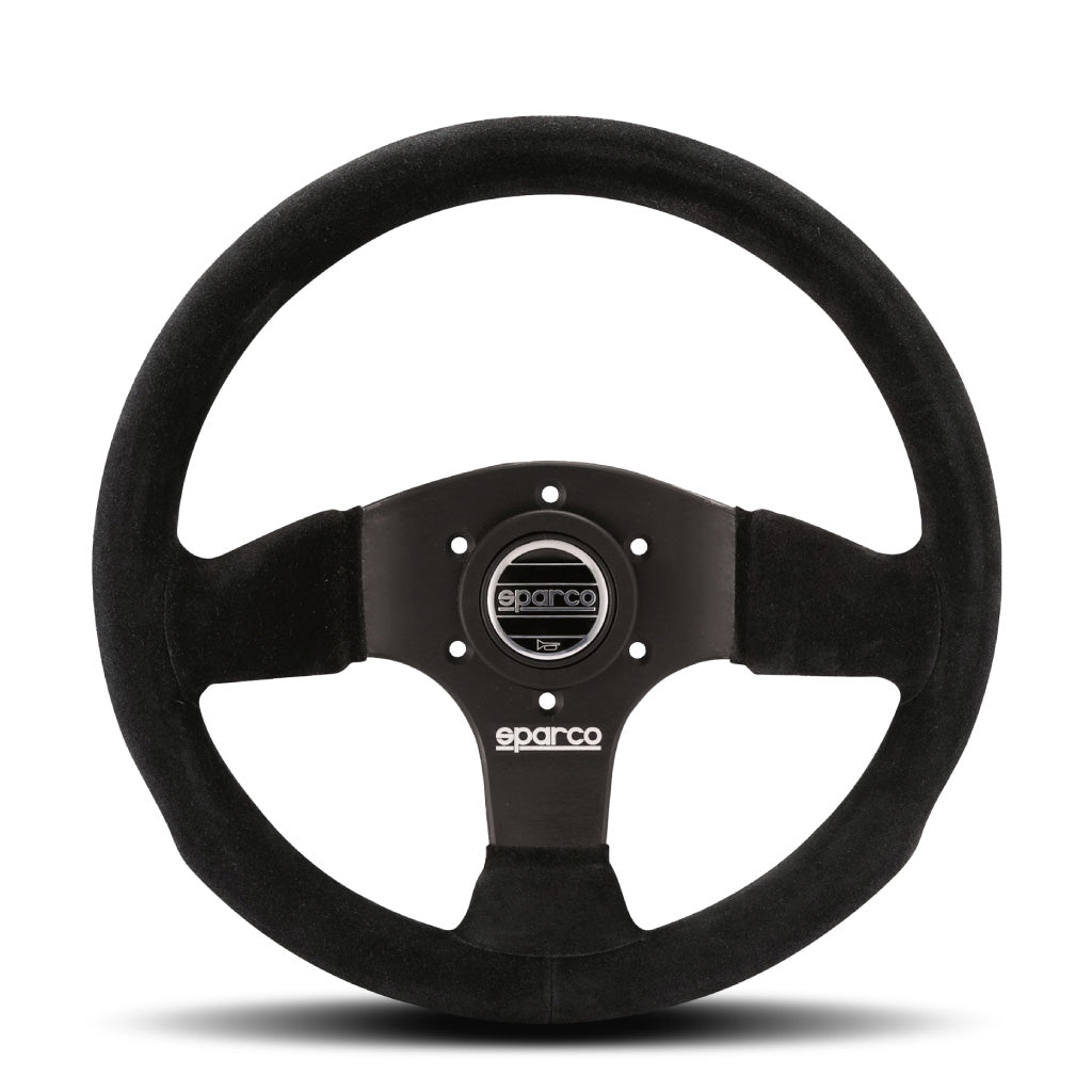 Sparco P300 Steering Wheel - Black Suede Black Spokes 300mm