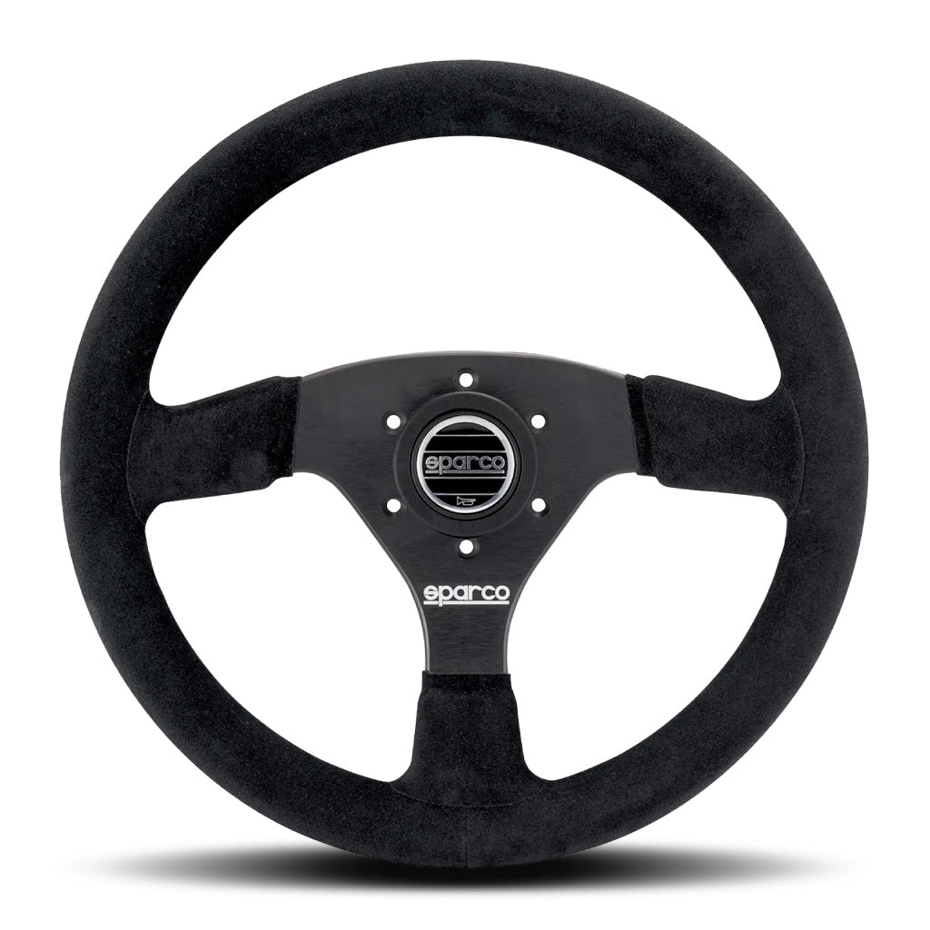 Sparco R323 Steering Wheel - Black Suede Black Spokes 330mm