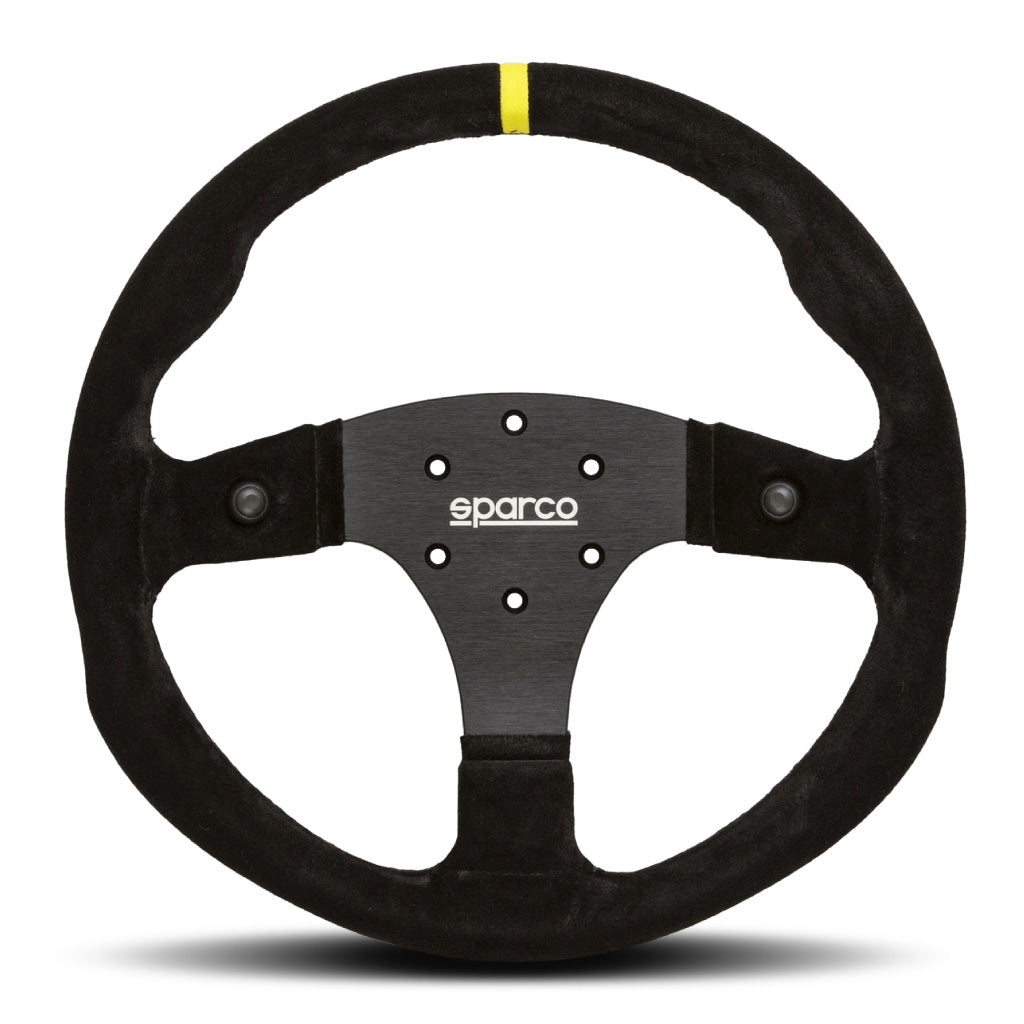 Sparco R350B Steering Wheel - Black Suede Black Spokes 350mm