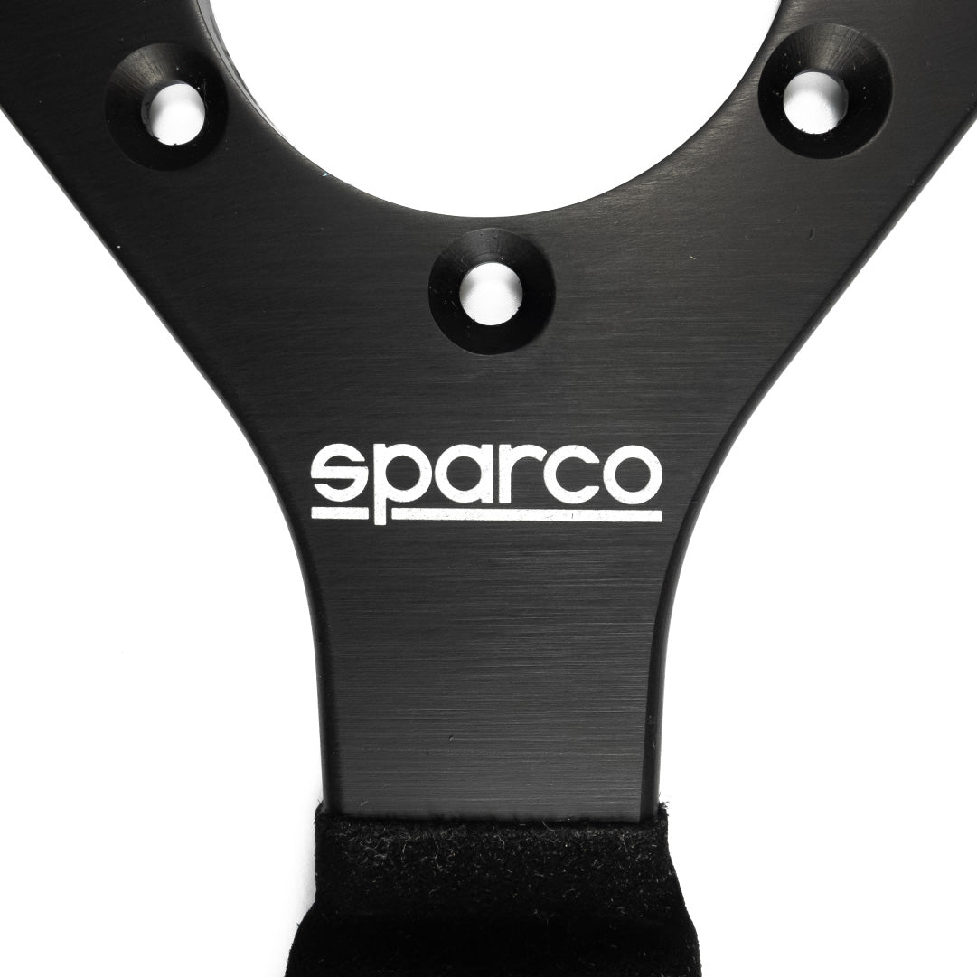 Sparco R383 Steering Wheel - Black Suede Black Spokes 330mm