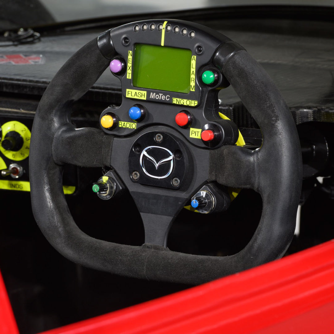 Sport Line Competition Steering Wheel - Black Leather Black Spokes Open-Top 300mm