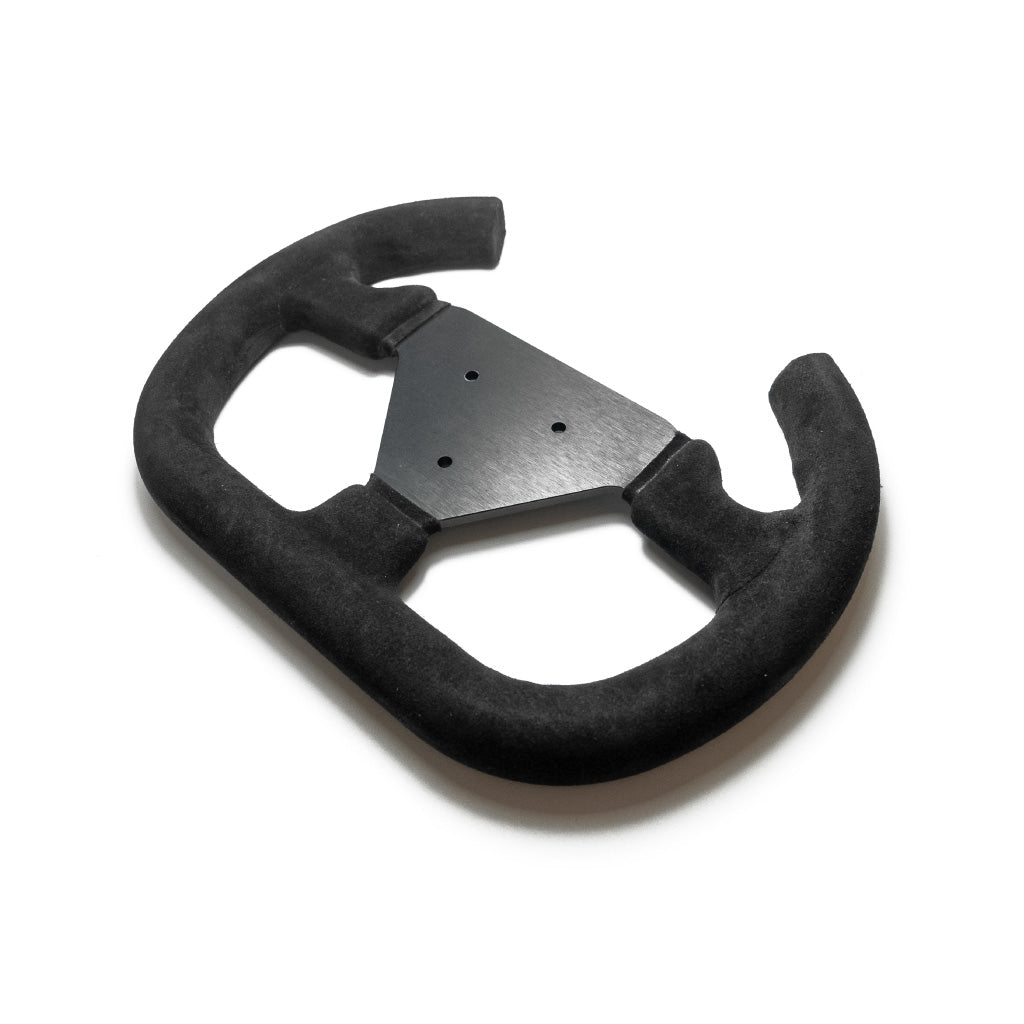 Sport Line Formula Open Top Bullhorn Steering Wheel - Black Suede Black Spokes 280mm