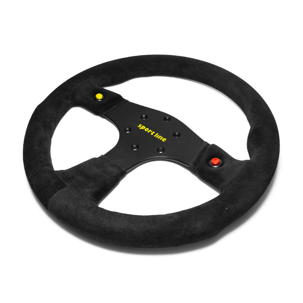 Sport Line Imola 2000 Steering Wheel - Black Suede Black Spokes 330mm