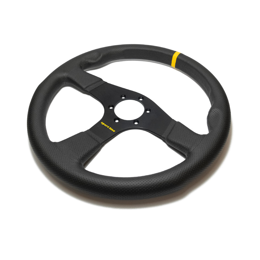 Sport Line Imola Steering Wheel - Black Air Leather Black Spokes 350mm