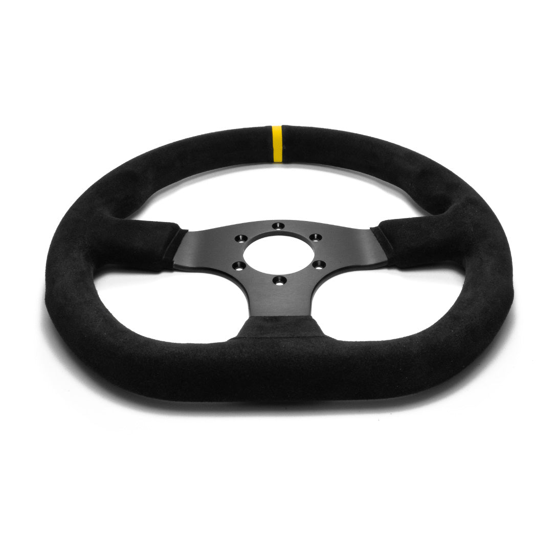 Sport Line Runner Steering Wheel - Black Suede Black Spokes 330mm