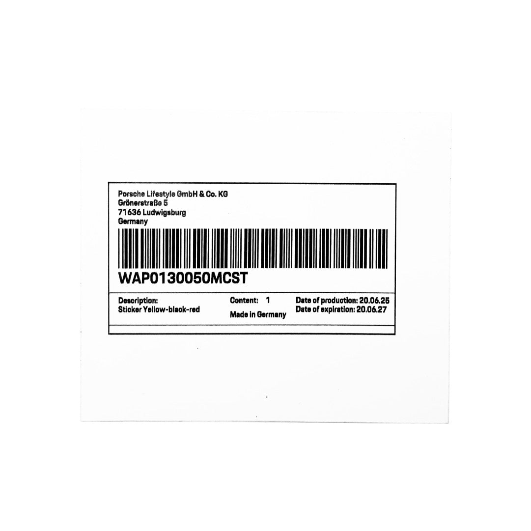 Porsche Crest Bonnet Hood Sticker Decal Essential - 79mm x 67mm - WAP0130050MCST