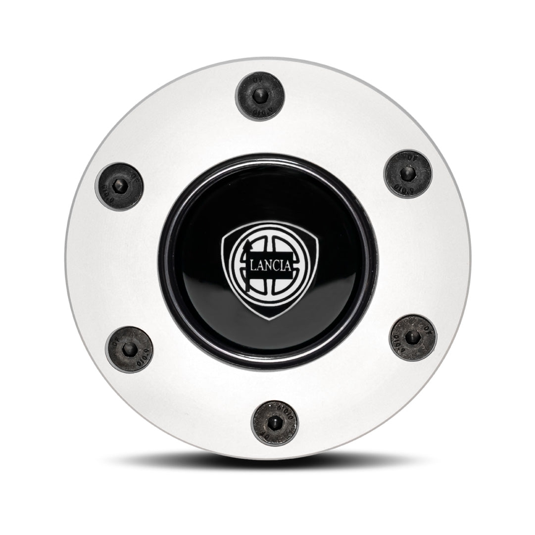 Lancia Horn Button With Centre Ring - Silver