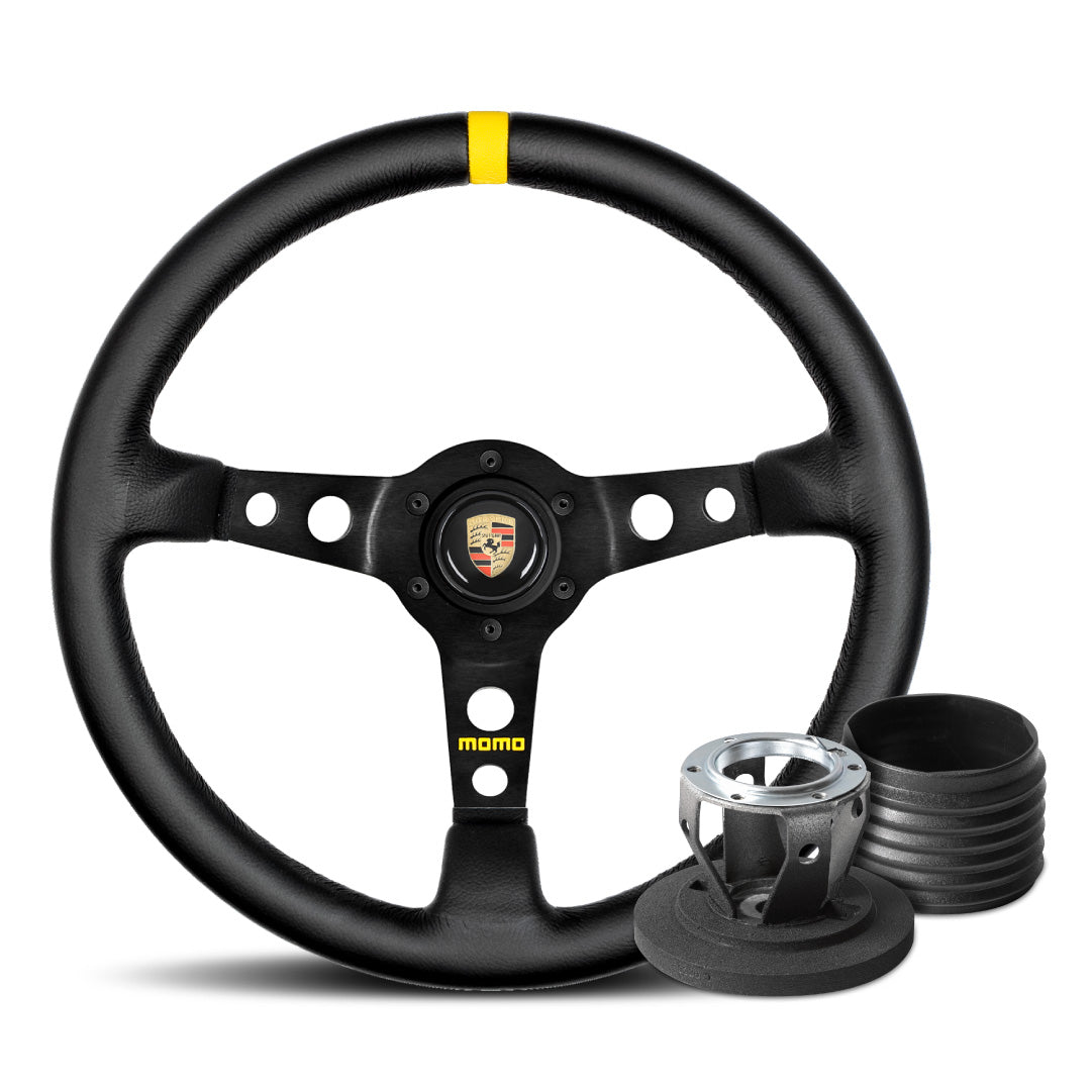 MOMO Mod. 07 Cup Steering Wheel & Hub Adapter Boss Kit For Porsche 996 (Turbo S & GT2 & GT3), Carrera (996), Cayman (987), Boxter (987), Boxter (986) With Airbag Equipped