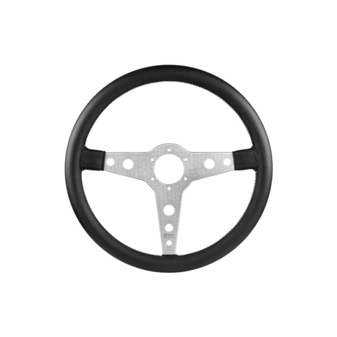 MOMO ALPINA Prototipo Steering Wheel - Black Leather Silver Spokes 380mm
