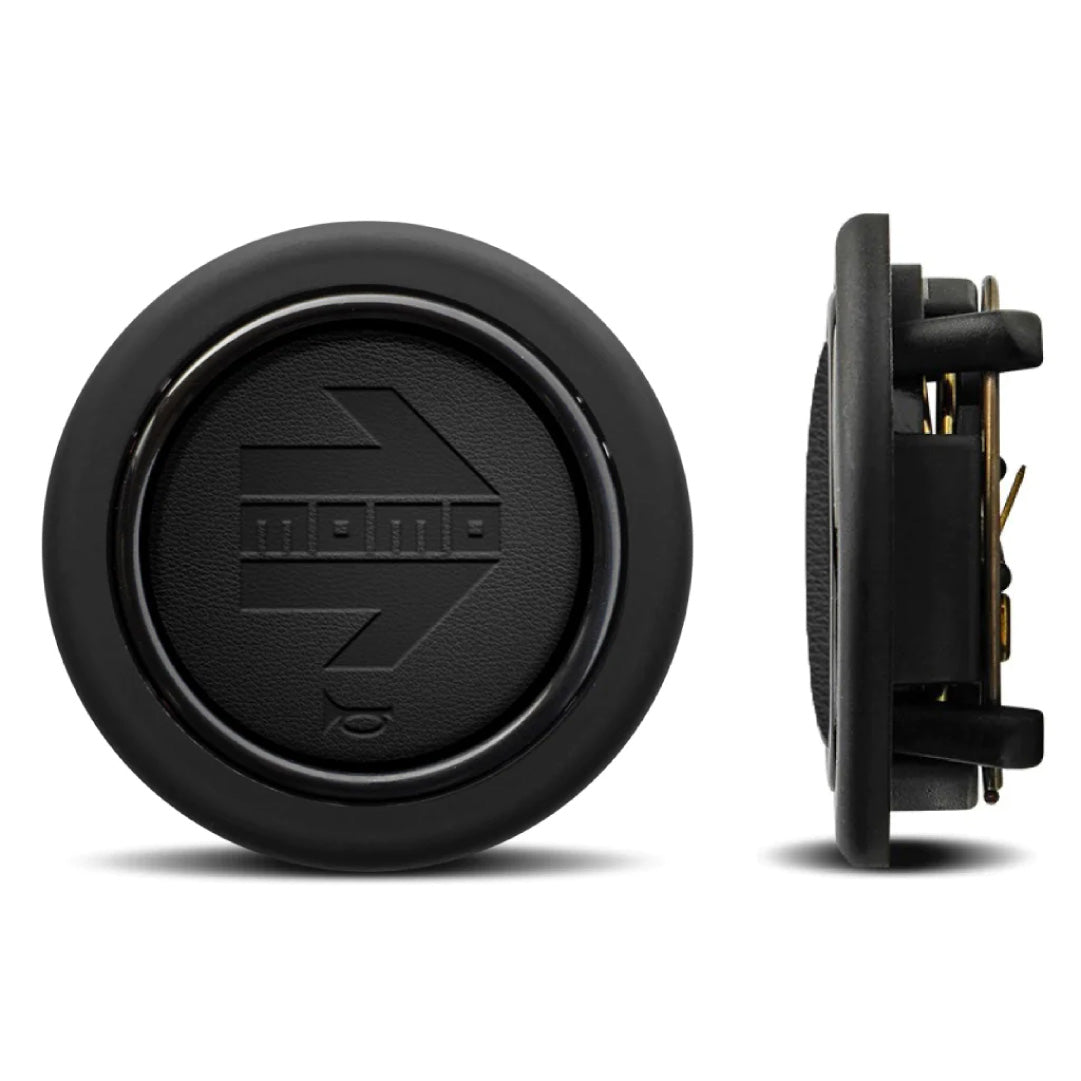 MOMO Horn Button - Leather Embossed Logo - Round Lip