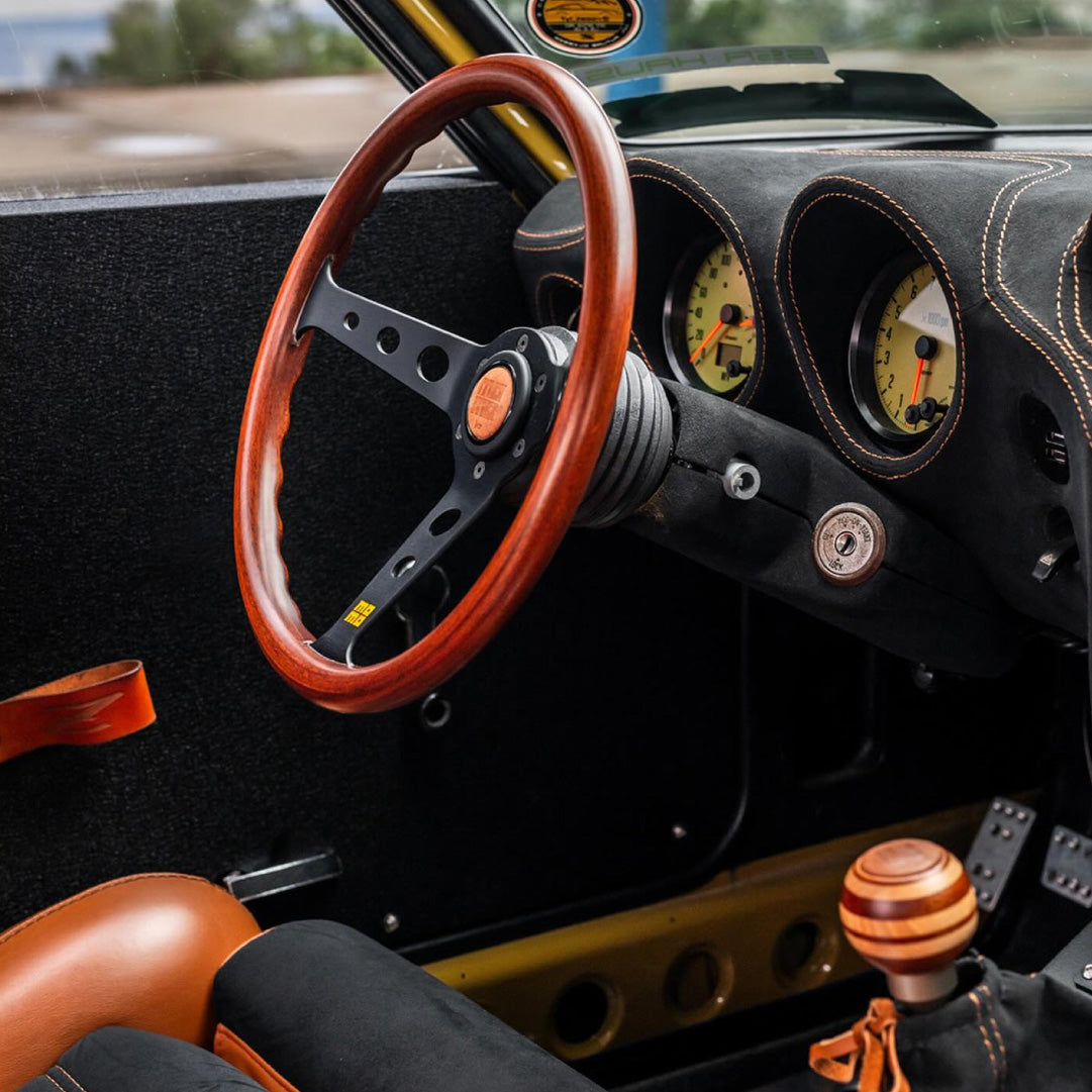 MOMO Mod. 07 Heritage Wood Steering Wheel - Mahogany Wood Black Spokes 350mm