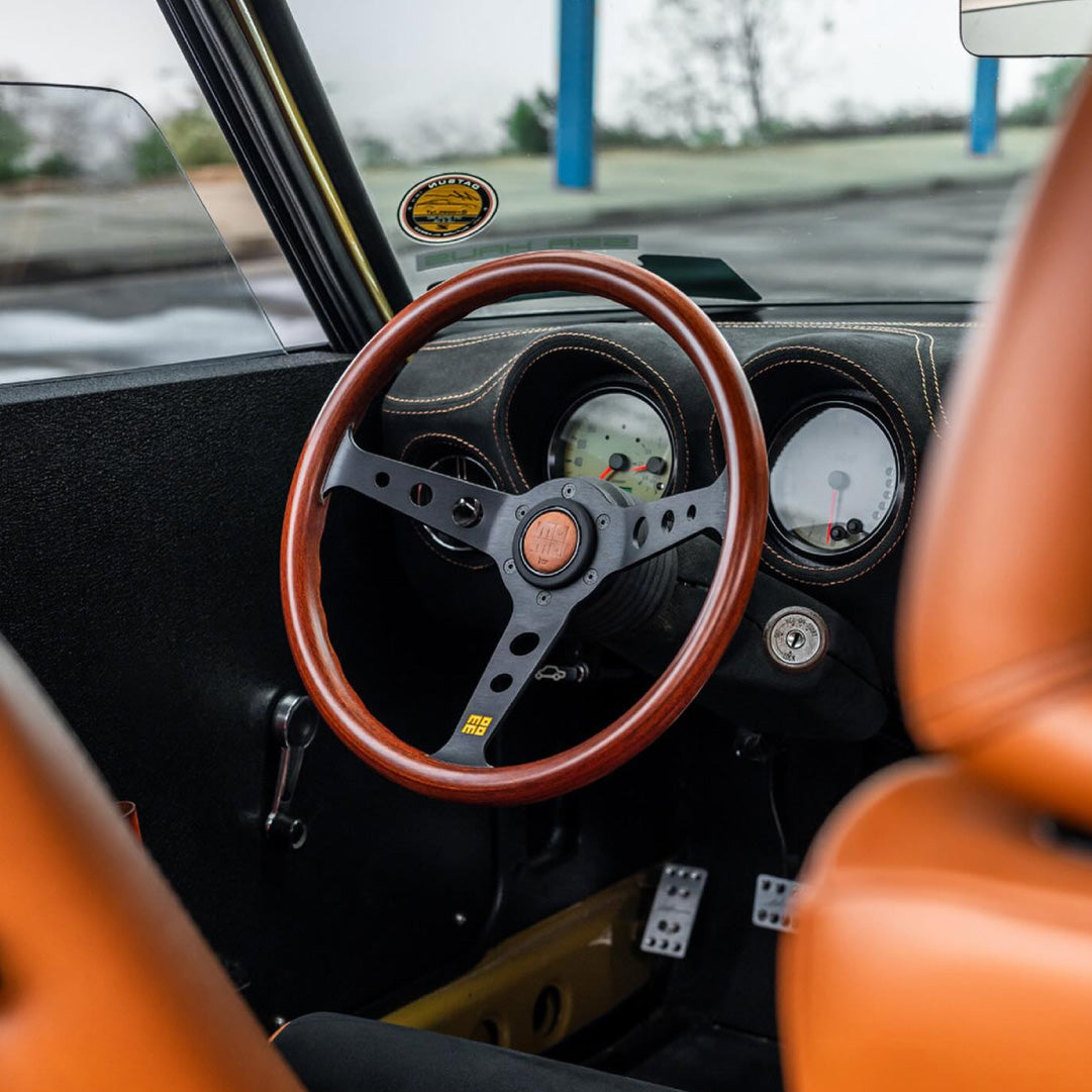 MOMO Mod. 07 Heritage Wood Steering Wheel - Mahogany Wood Black Spokes 350mm