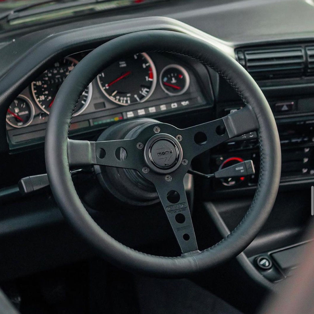 MOMO Prototipo Black Edition Steering Wheel - Black Leather Black Spokes 350mm