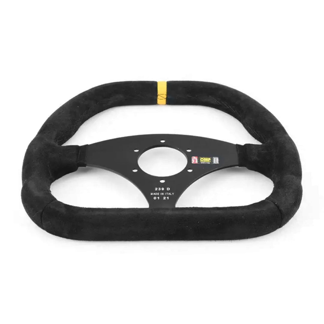 OMP Kubic Steering Wheel - Black Suede Black Spokes 310mm