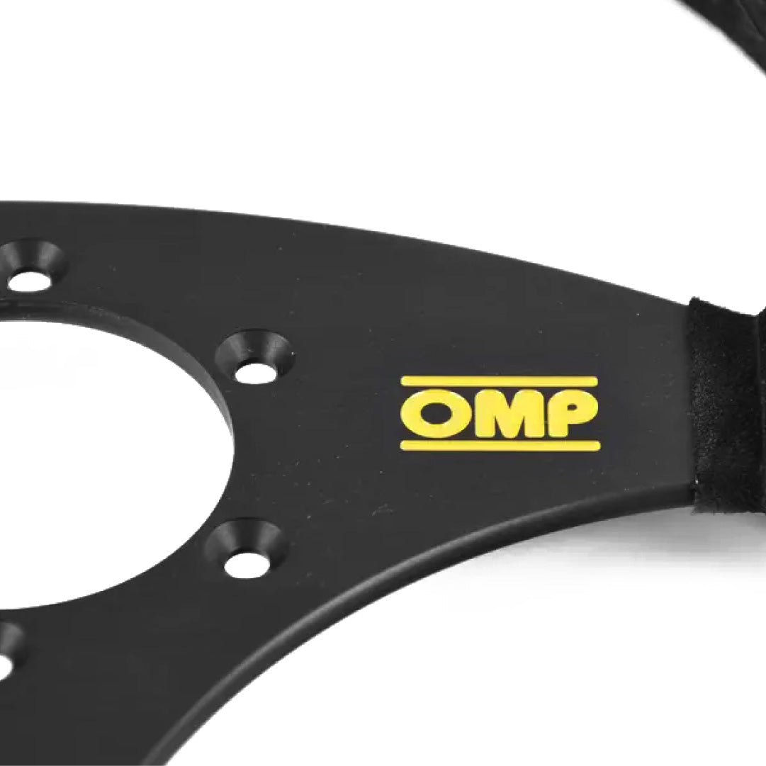 OMP Kubic Steering Wheel - Black Suede Black Spokes 310mm
