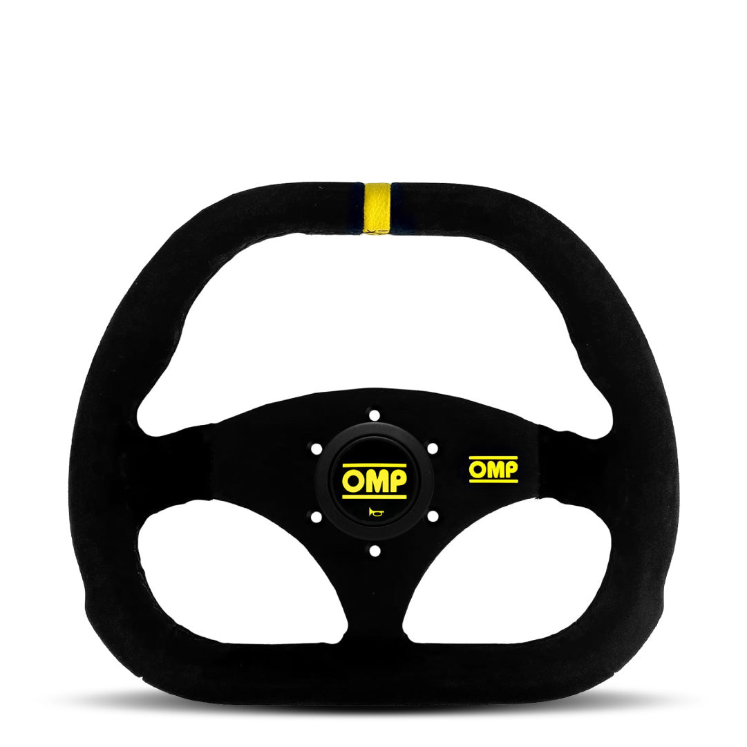 OMP Kubic Steering Wheel - Black Suede Black Spokes 310mm