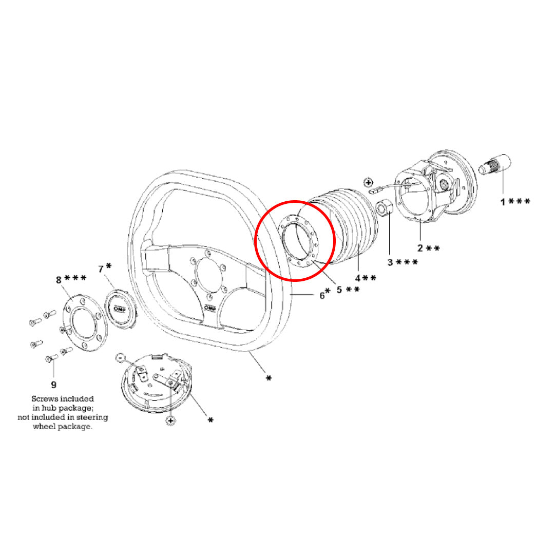 OMP Steering Horn Button Retaining Ring