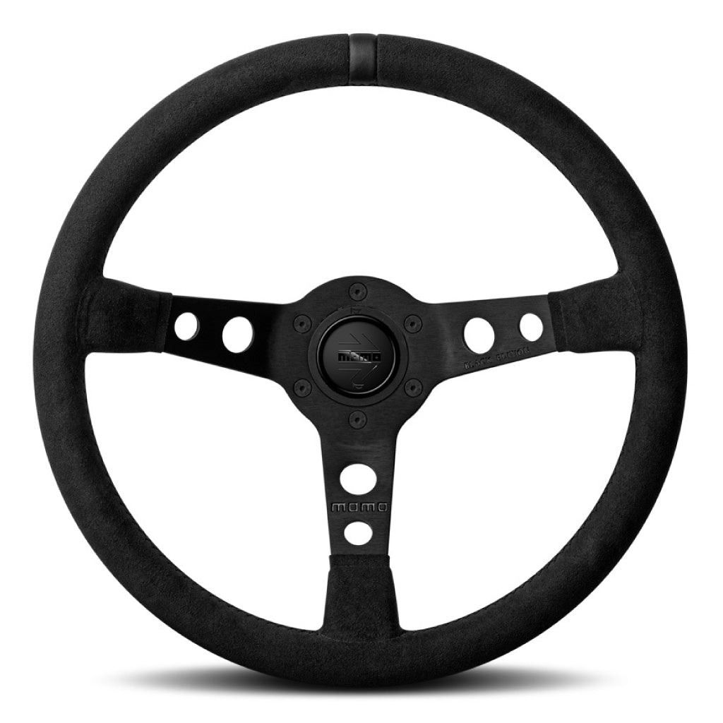 MOMO Mod. 07 Black Edition Steering Wheel - Black Leather Black Spokes 350mm
