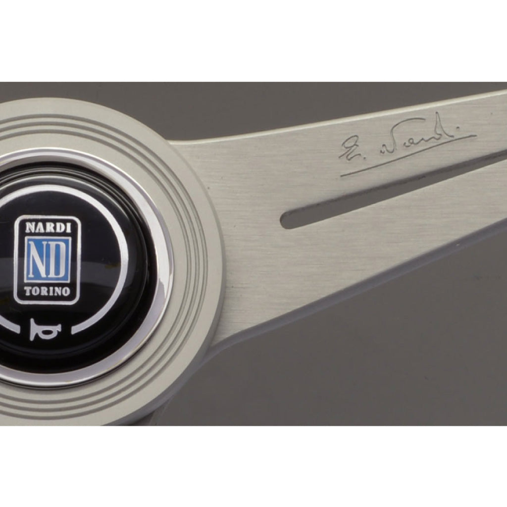 Nardi ND Classic Steering Wheel - Black Leather Satin Spokes 390mm