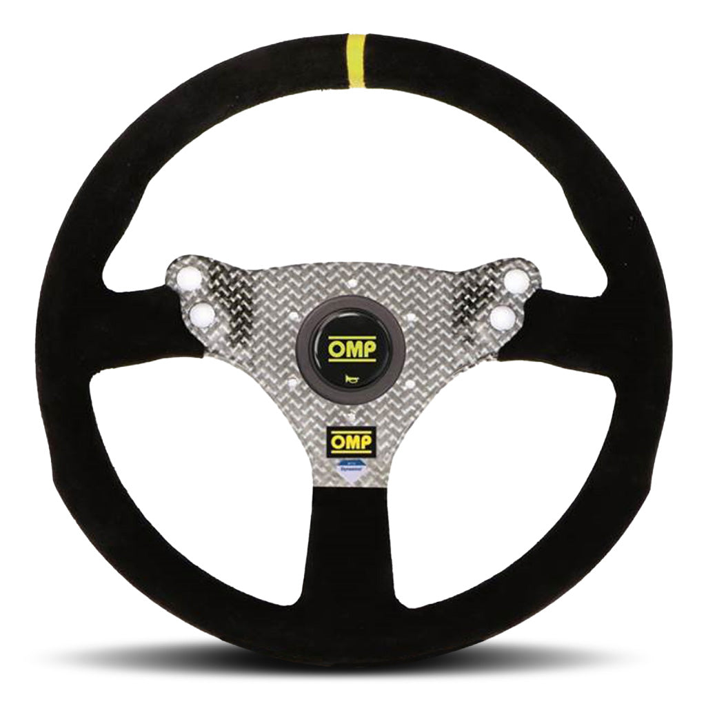 OMP 320 Hybrid S Steering Wheel - Black Suede Composite Spokes 320mm