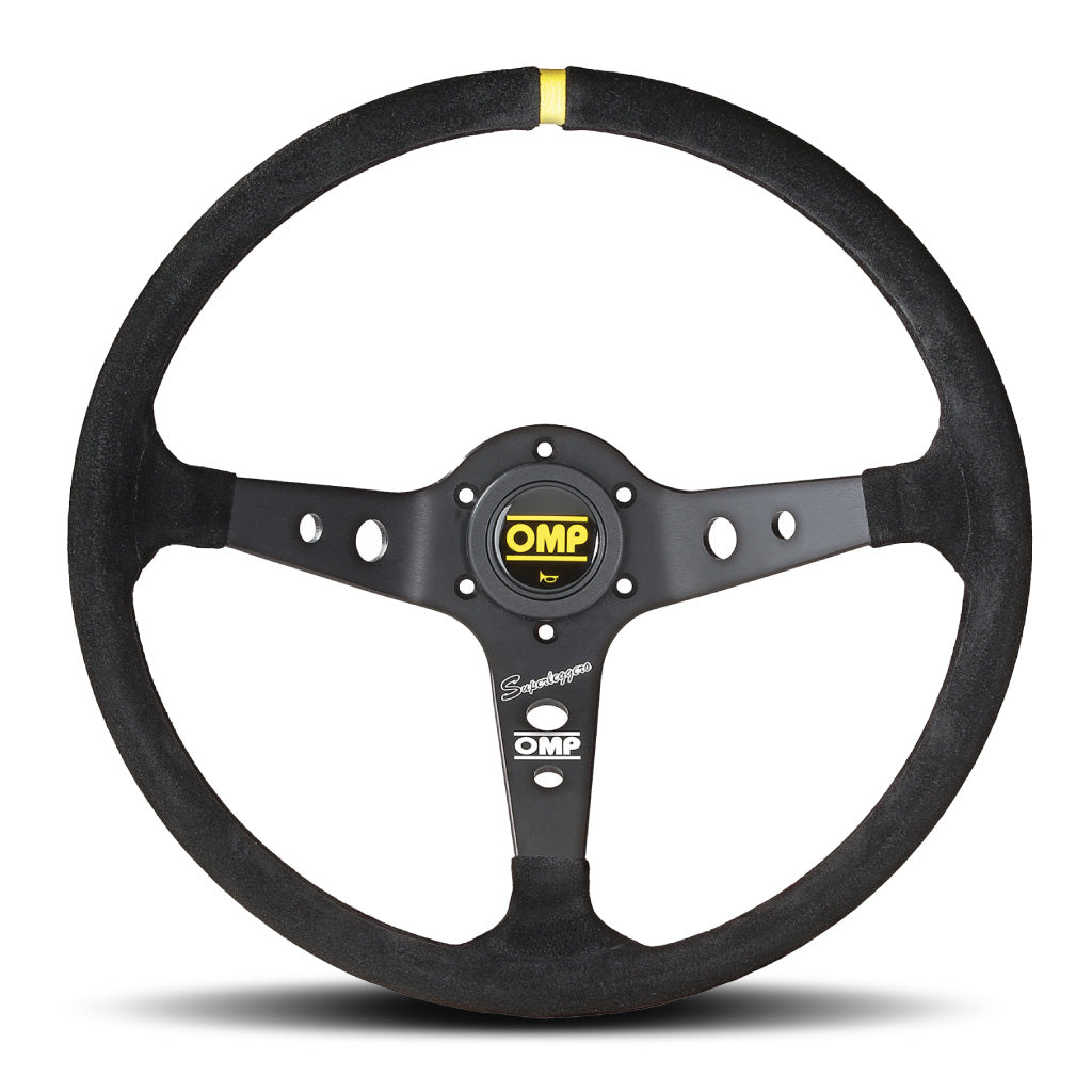 OMP Corsica OV Superleggero Steering Wheel - Black Suede Black Spokes