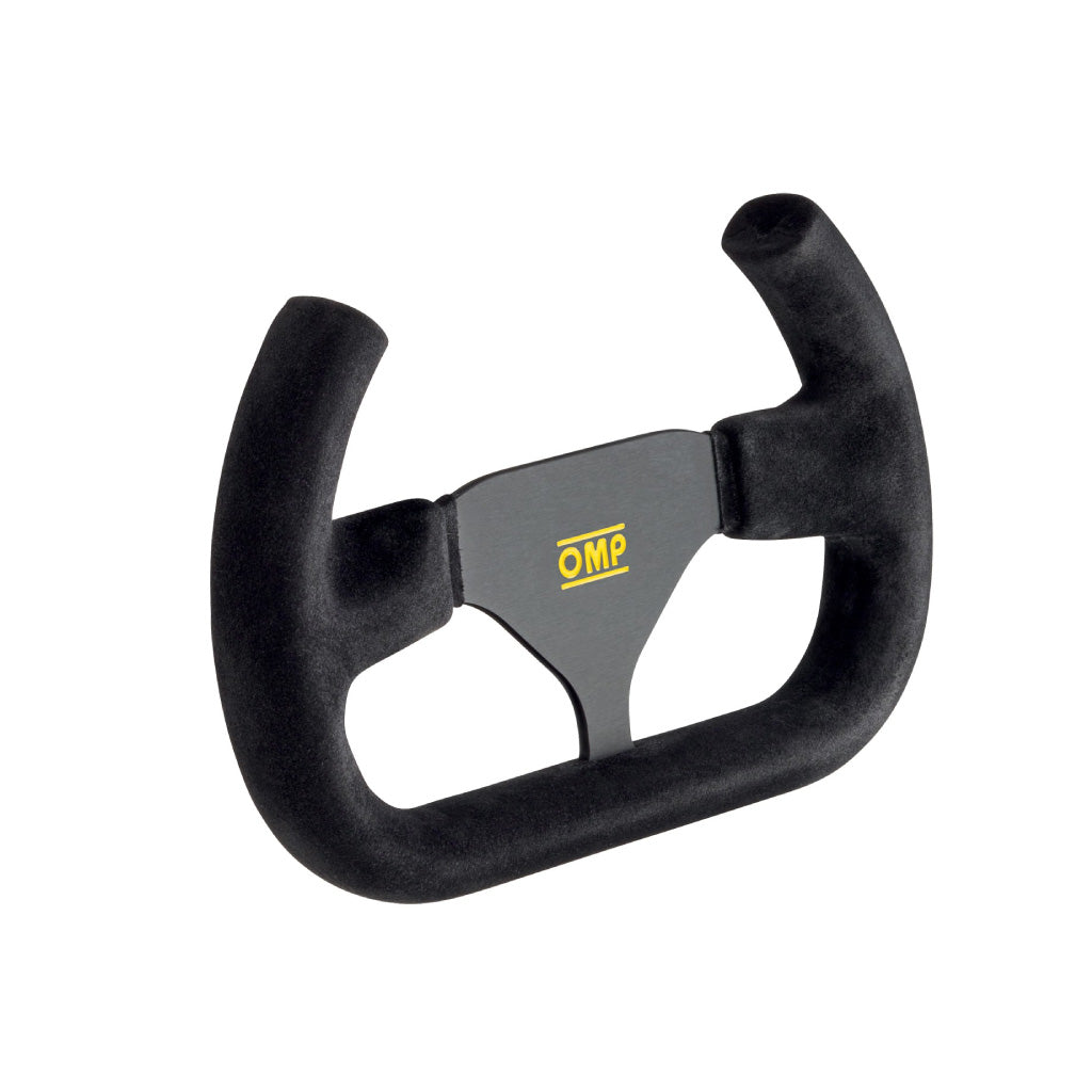 OMP Indy Open Steering Wheel - Black Suede Black Spokes 250mm