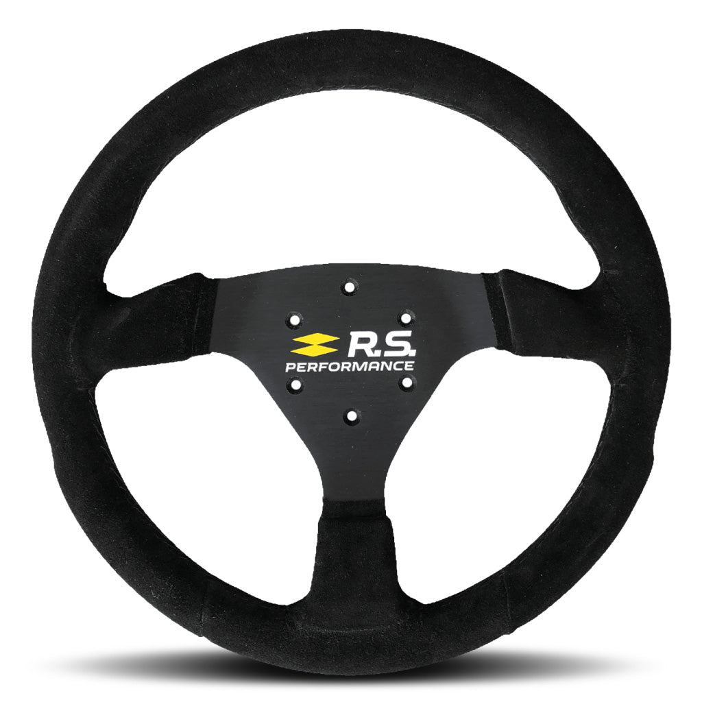 RS Performance Steering Wheel - Black Alcantara Black Spokes 330mm